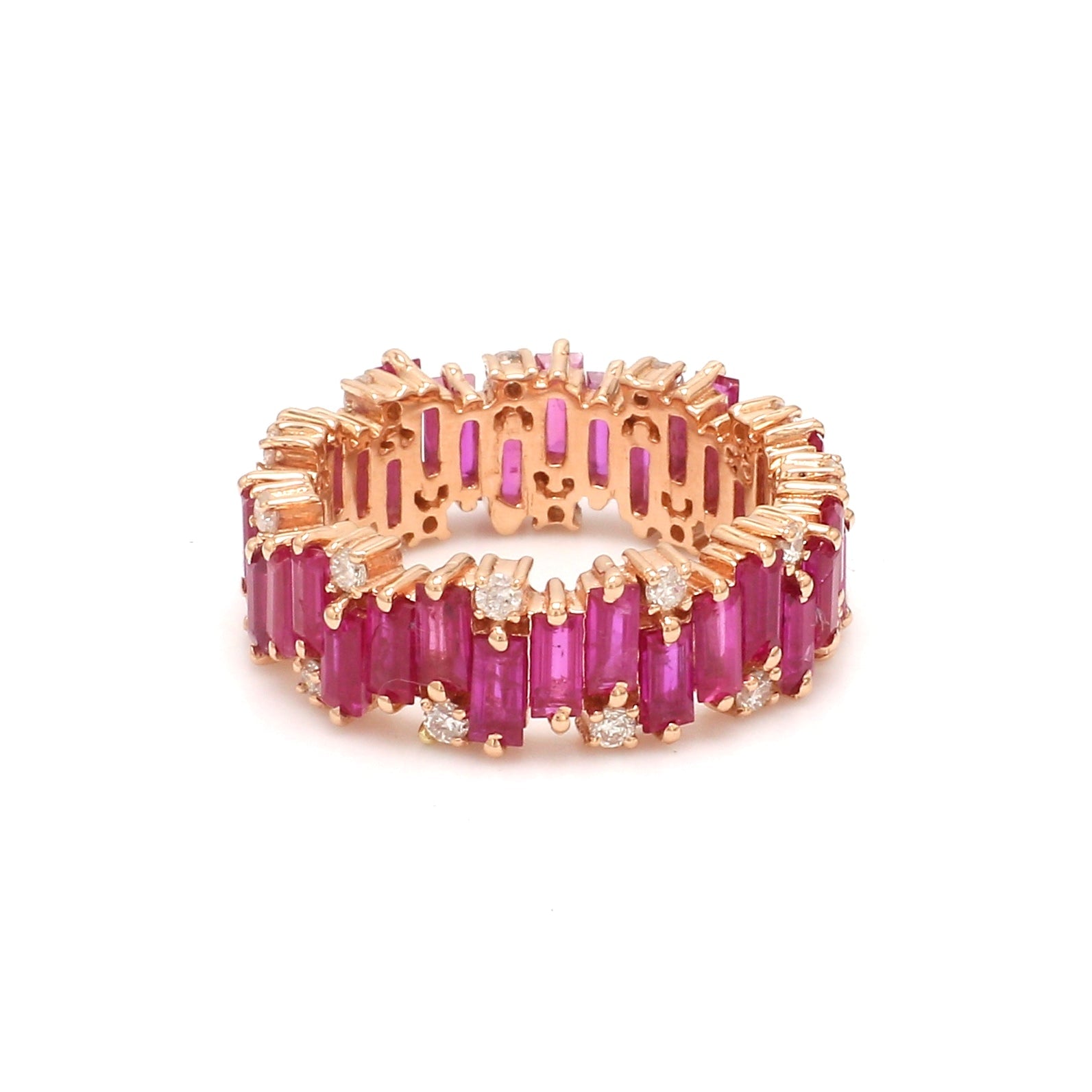Ruby Baguette and Diamond Ring