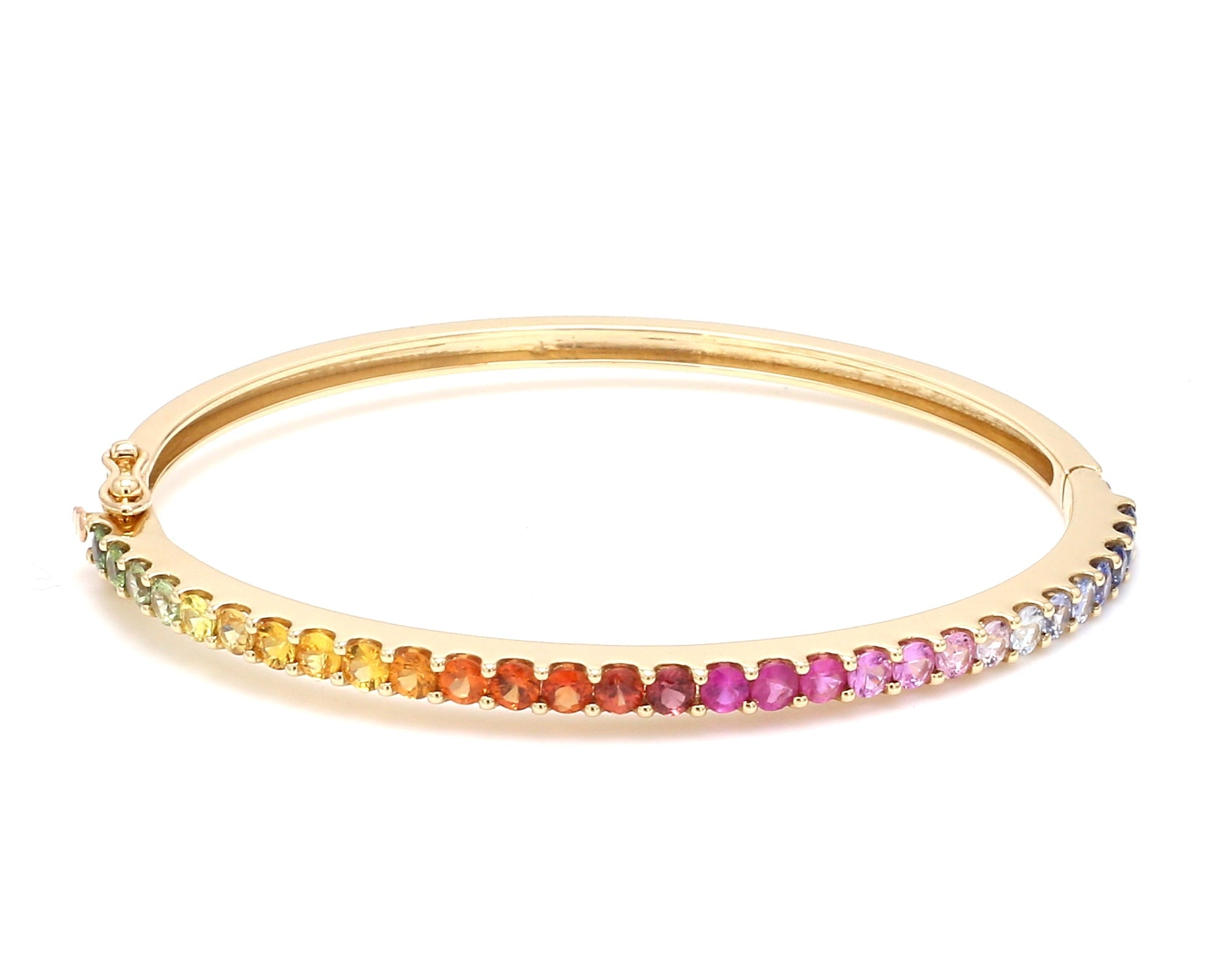 Rainbow Sapphire Round Bangle - qivii