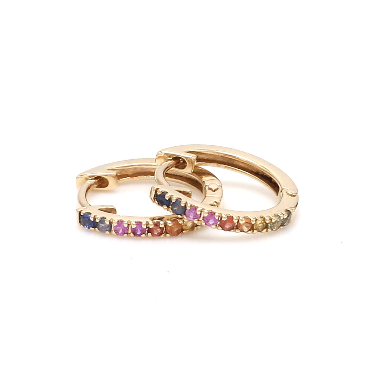 Rainbow Sapphire Mini Hoops