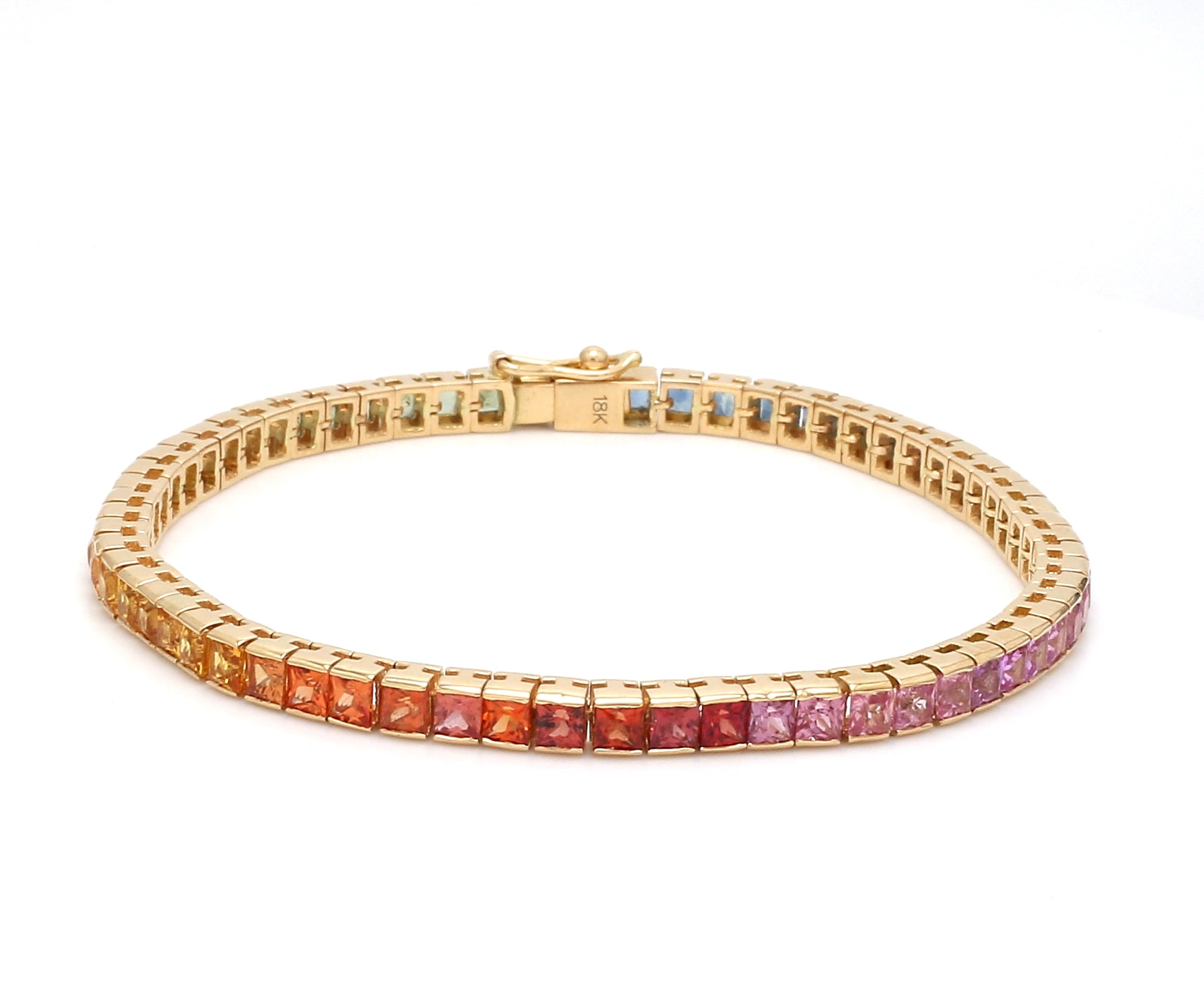 Rainbow Sapphire Princess Cut Bracelet - qivii
