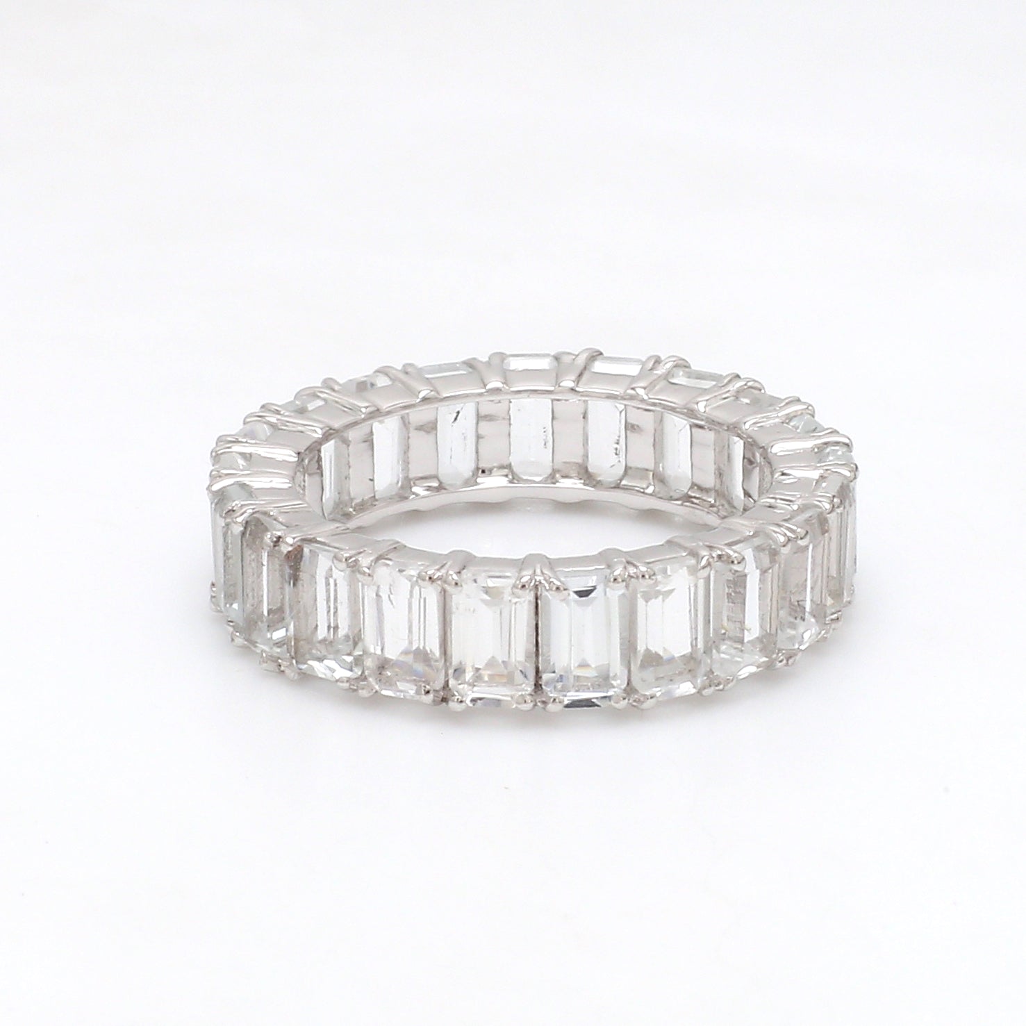 White Topaz Emerald Cut Ring - qivii