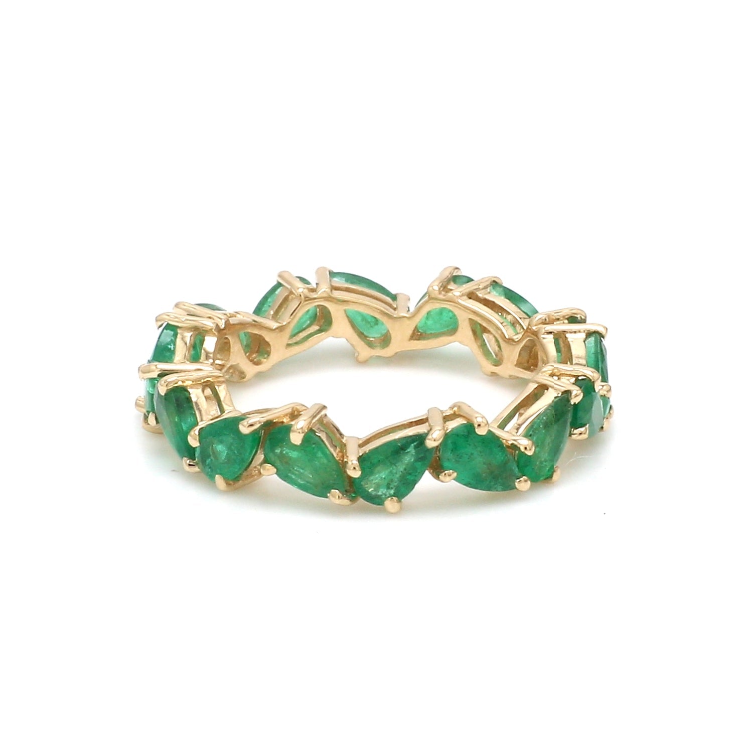 Emerald Pear Zig Zag Ring