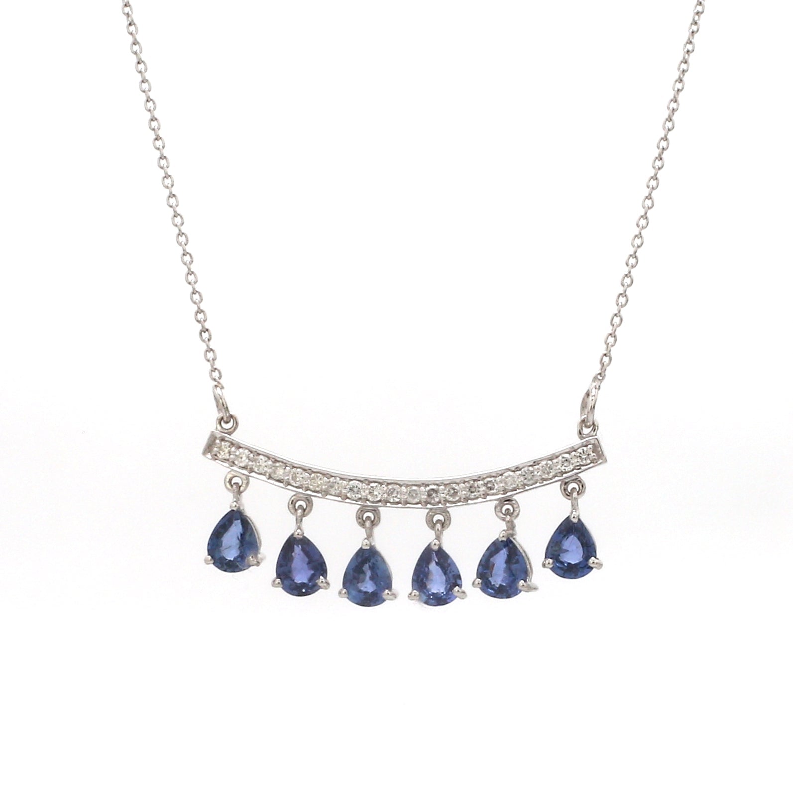 Blue Sapphire Pear Pendant - qivii