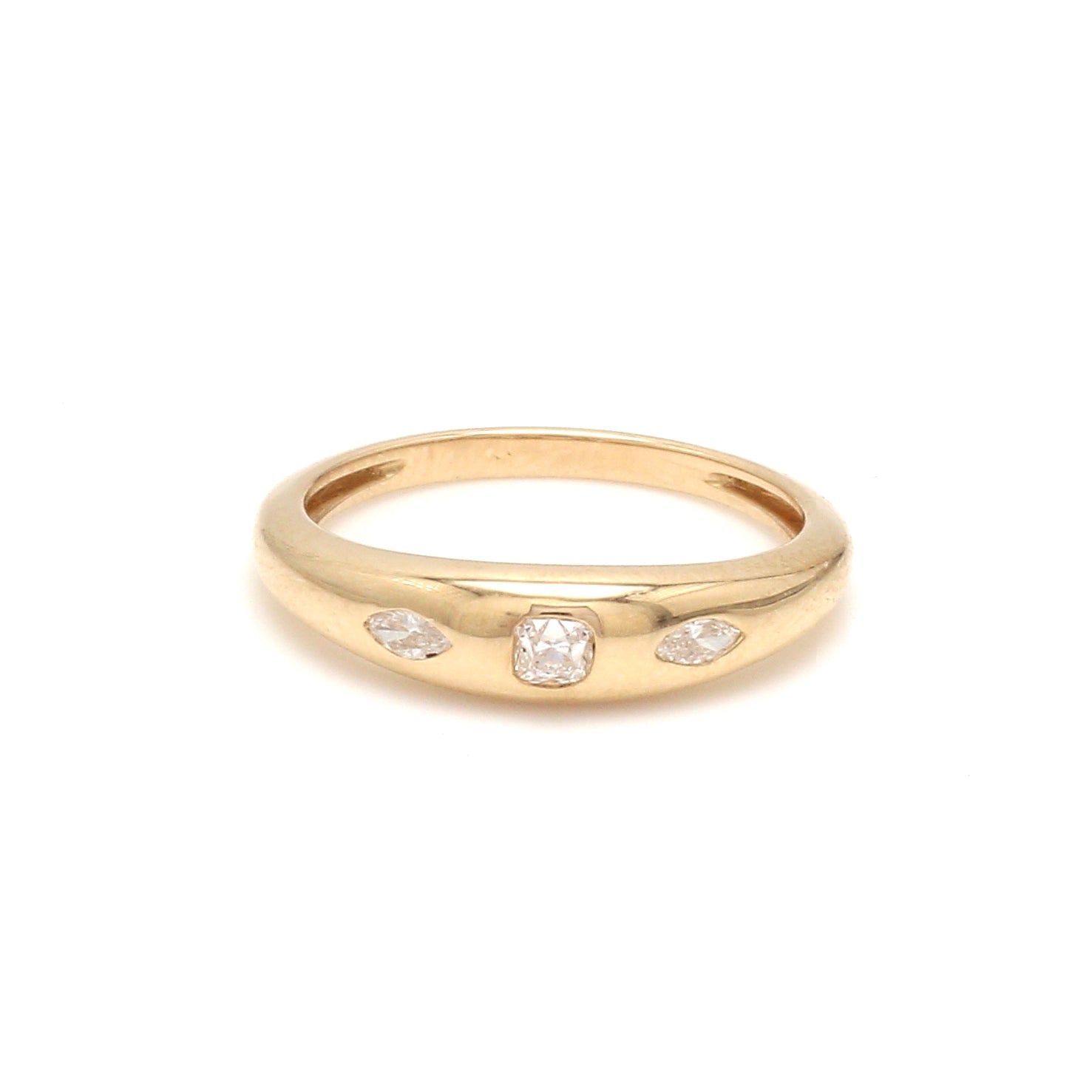 Diamond Cushion Marquise Mini Cushion Ring - qivii