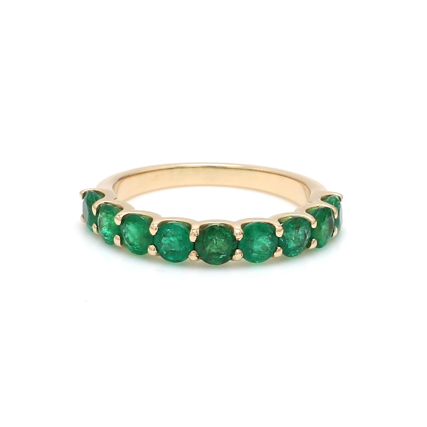 Emerald Round Half Eternity Ring
