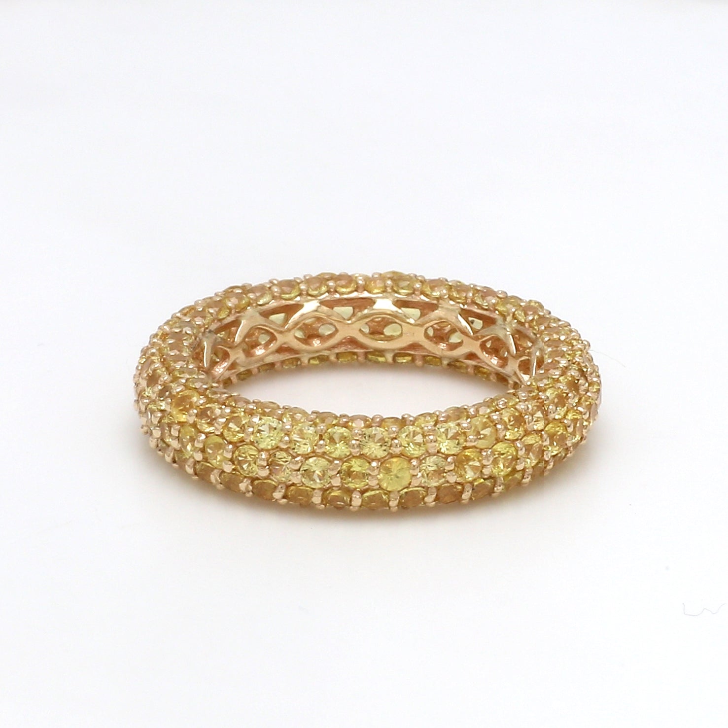 Yellow Sapphire Pave Ring - qivii