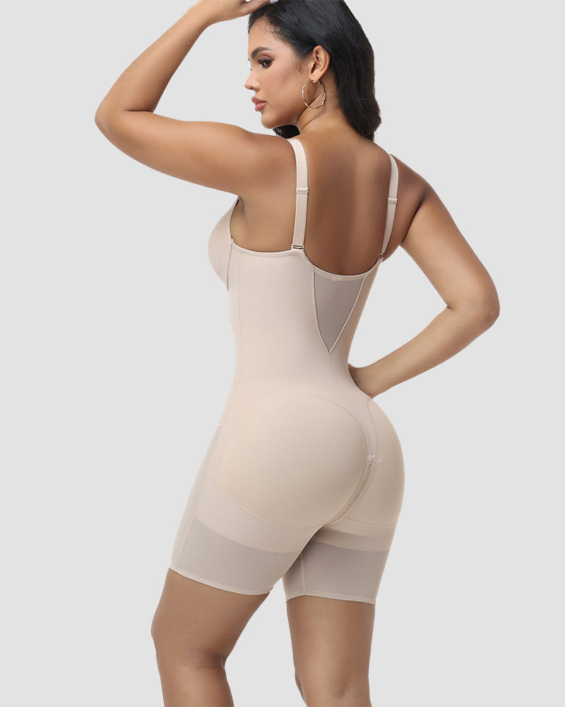 Shapshe® Seamless Mesh Panel Body Shaper with Built-In Bra