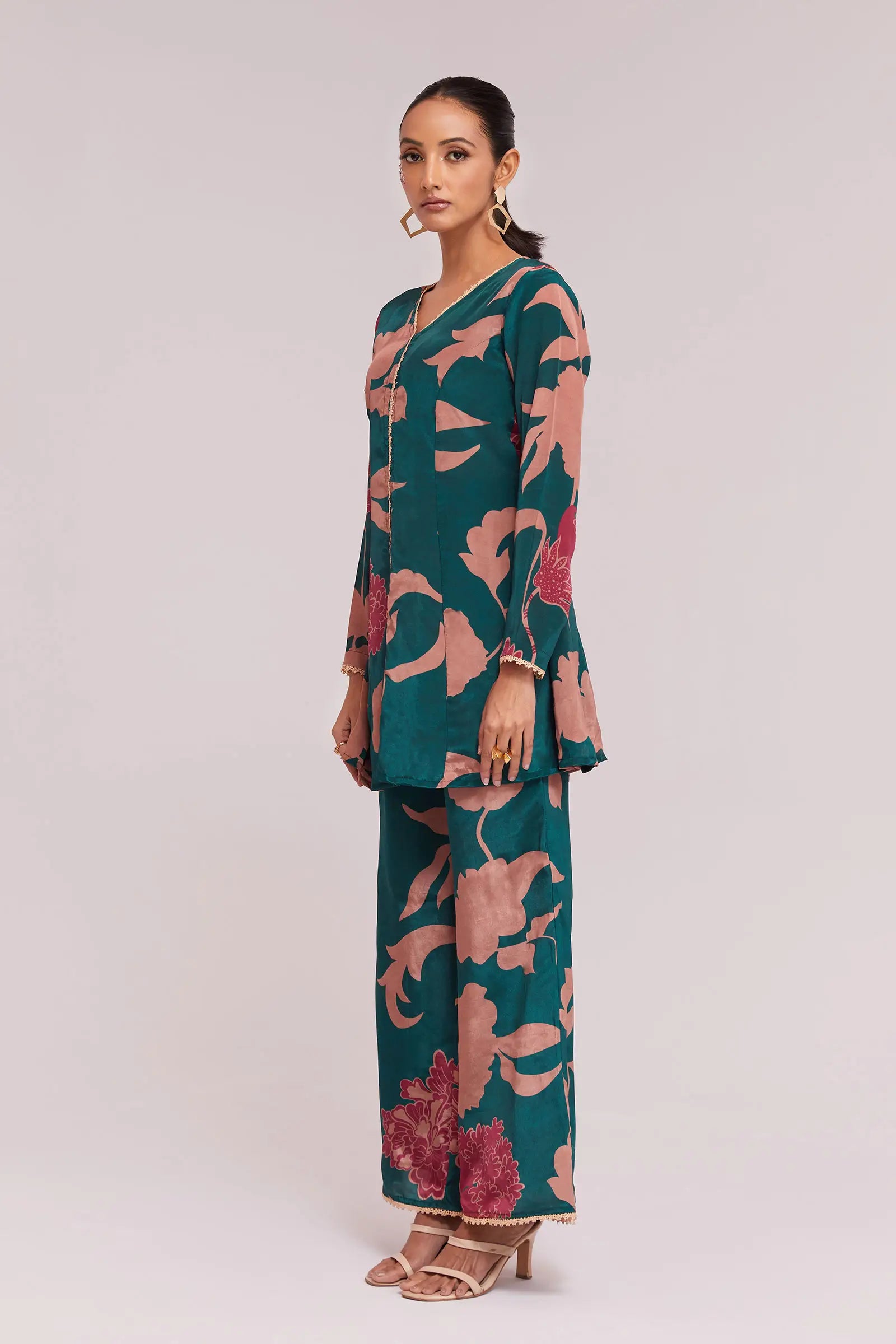 Teal Printed Co-ord Set - qivii