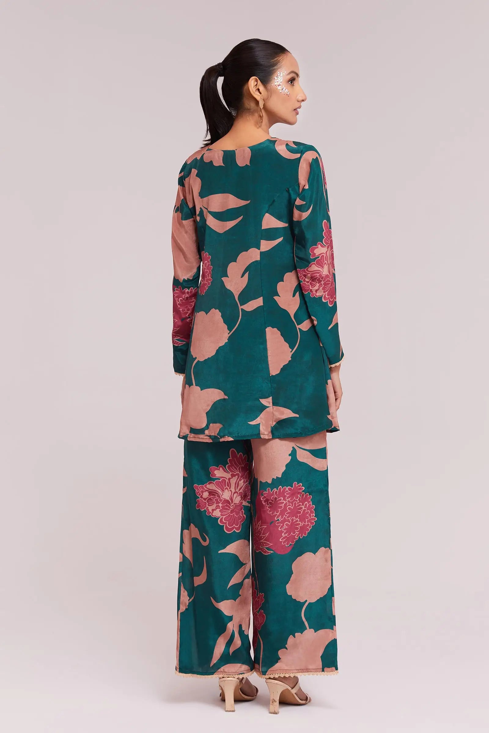 Teal Printed Co-ord Set - qivii