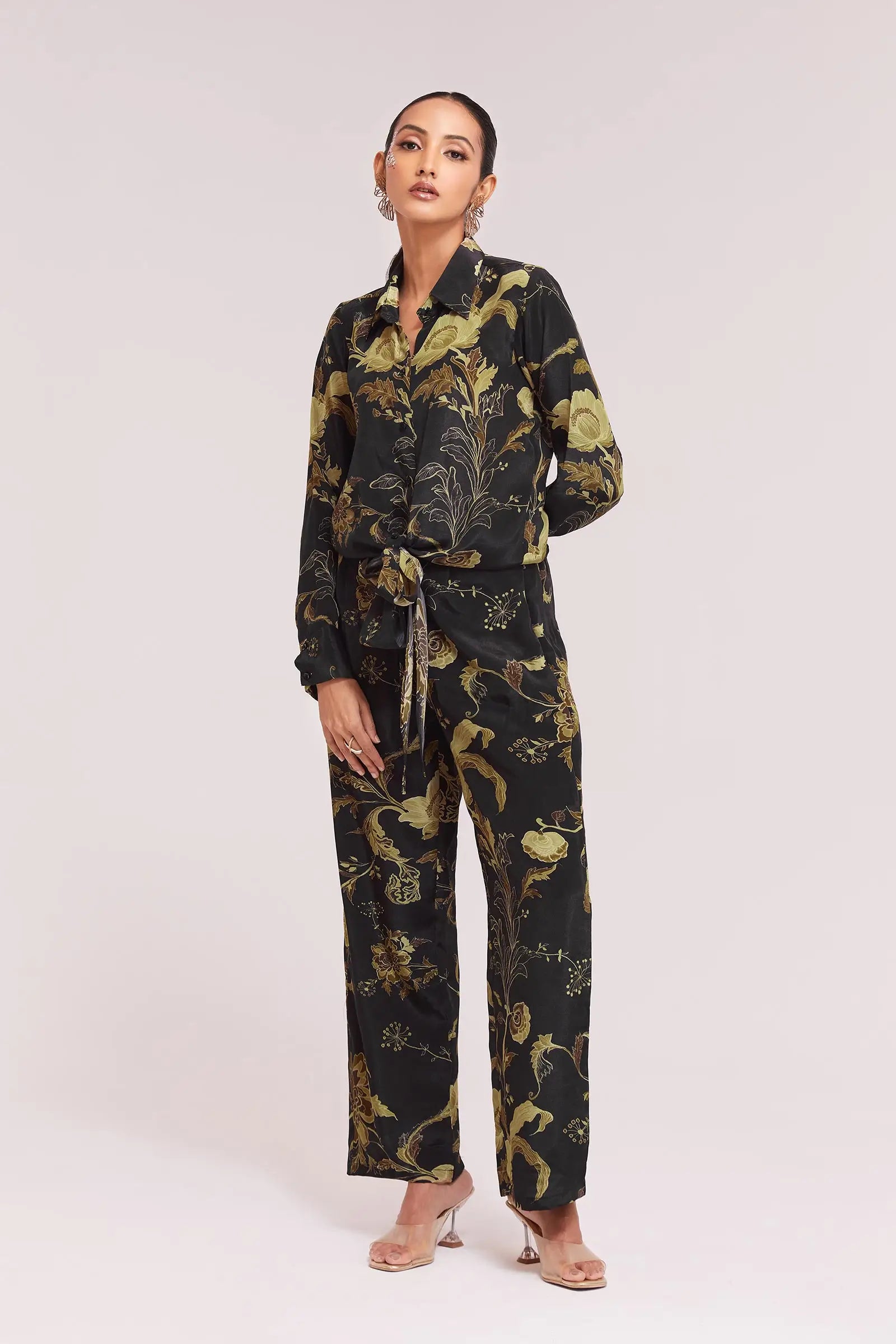 Black Printed Co-ord Set - qivii