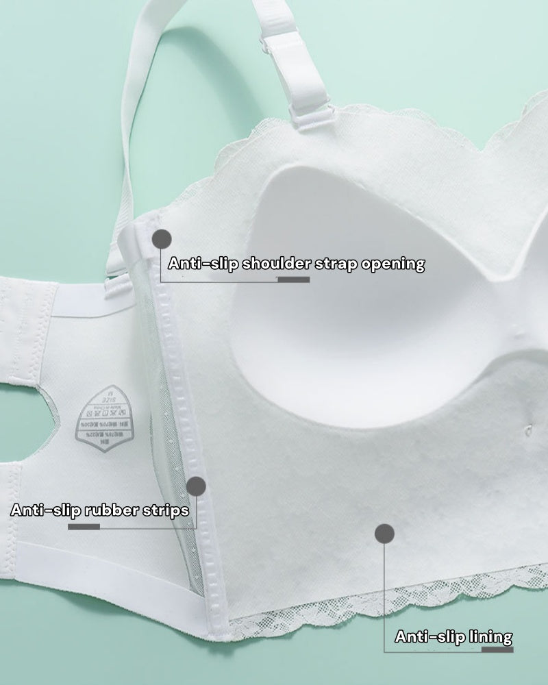 Sexy Push up Non Slip Wire Free Bra with Removable Shoulder Strap