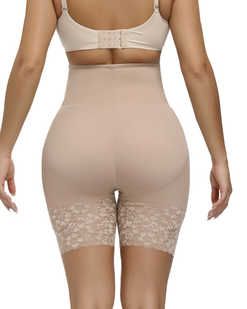 Lace Trimmed High Waist Tummy Control Butt Lift Shaping Shorts