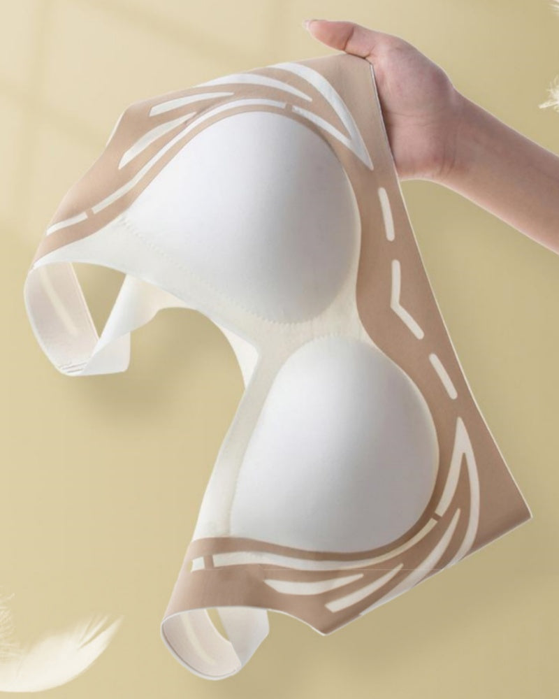 Contrasting Colors Seamless Wire Free Push Up Sleep Bra
