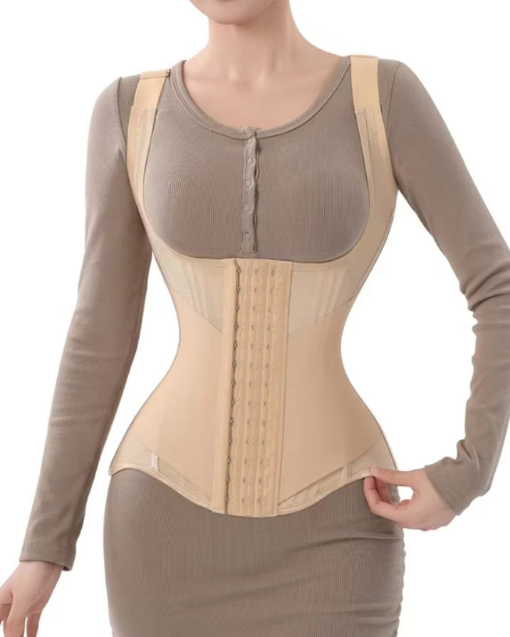 Fajas Colombianas Double Layer Tummy Control Steel Boned Waist Trainer Vest