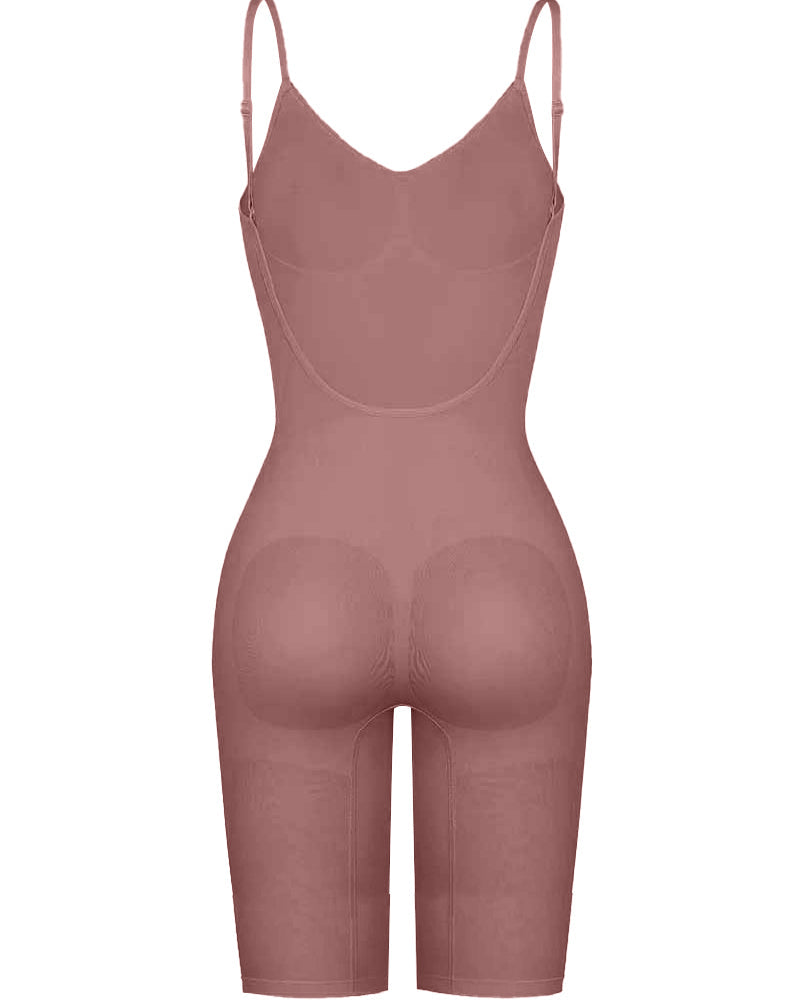 Seamless Backless Mid Length Tummy Control Shapewear Bodysuit
