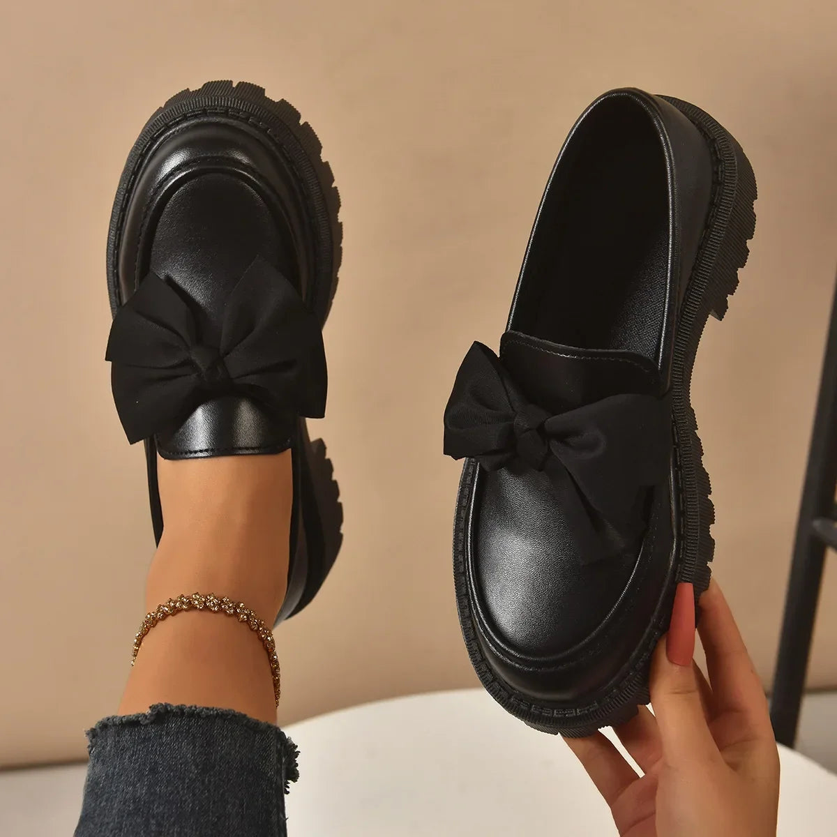Traci women's orthopedic bow-tie loafers by Hudson Ridge, stylish multi-colored women's footwear with comfortable design.