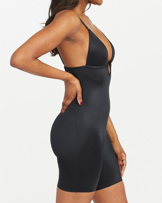 Shapshe® Deep V Neck Low Back Built In Bra Shapewear Bodysuit