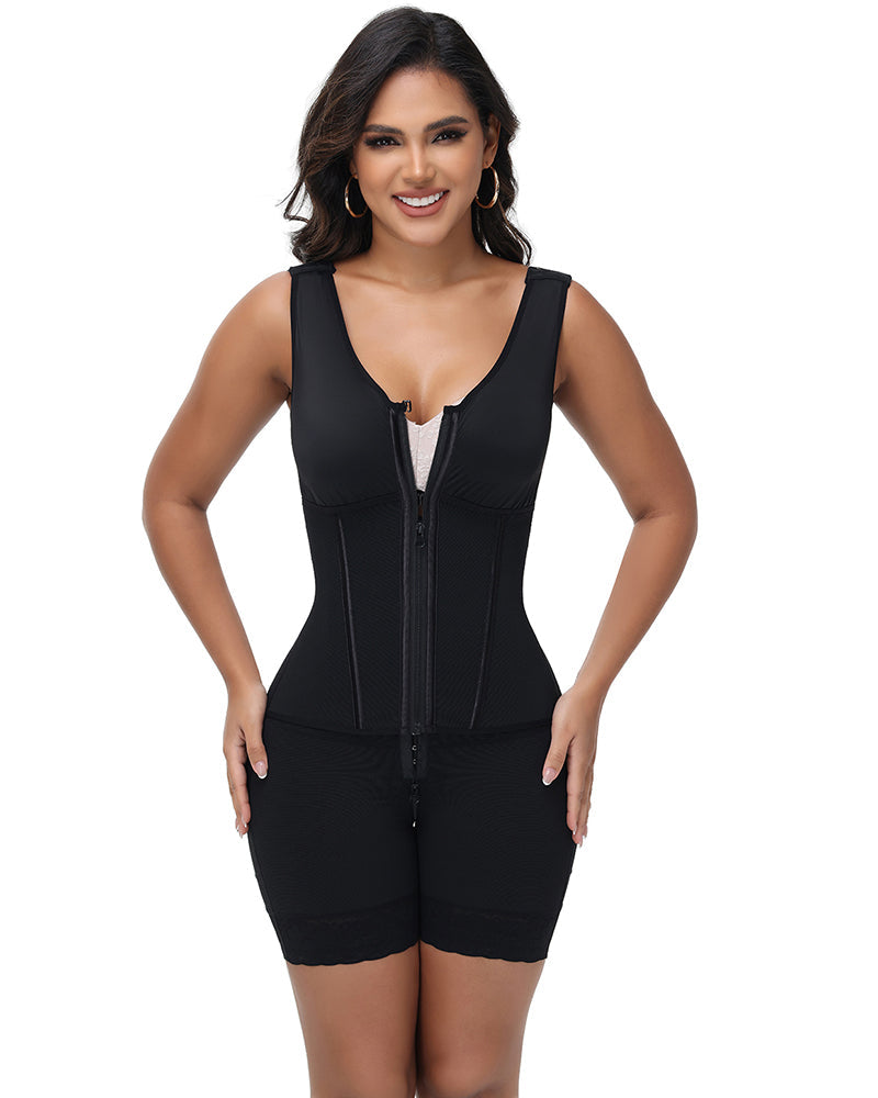 Shapshe® Sleeveless Faja Chest Tummy Control Body Shaper with Waist Trainer