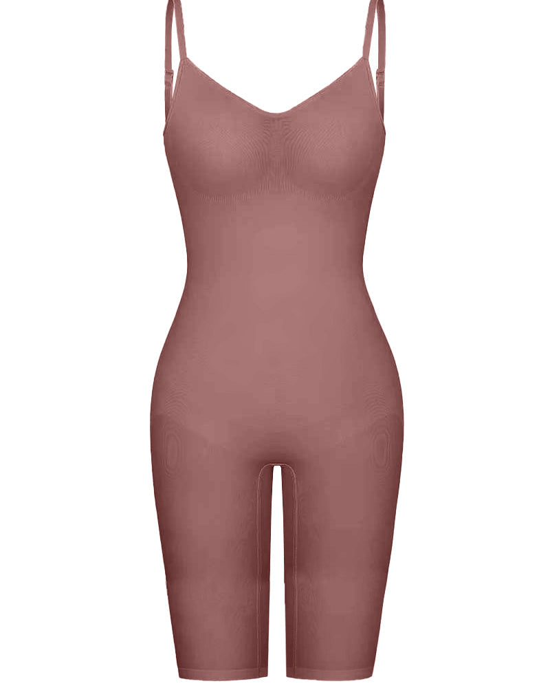 Seamless Backless Mid Length Tummy Control Shapewear Bodysuit