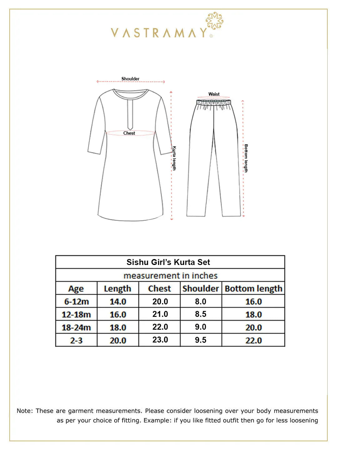 Girl's White Mirror Kurta Pyjama Set