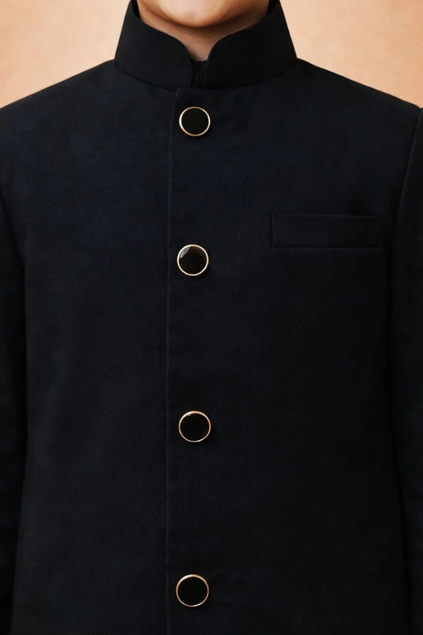 Boys Imported Suiting Solid Jodhpuri Jacket Kurta Patiala Dupatta Set