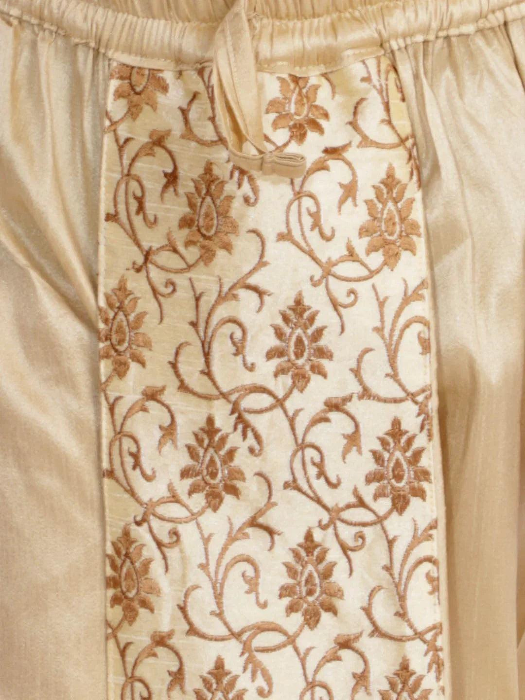 Men's Black And Gold Silk Blend Kurta And Dhoti Set