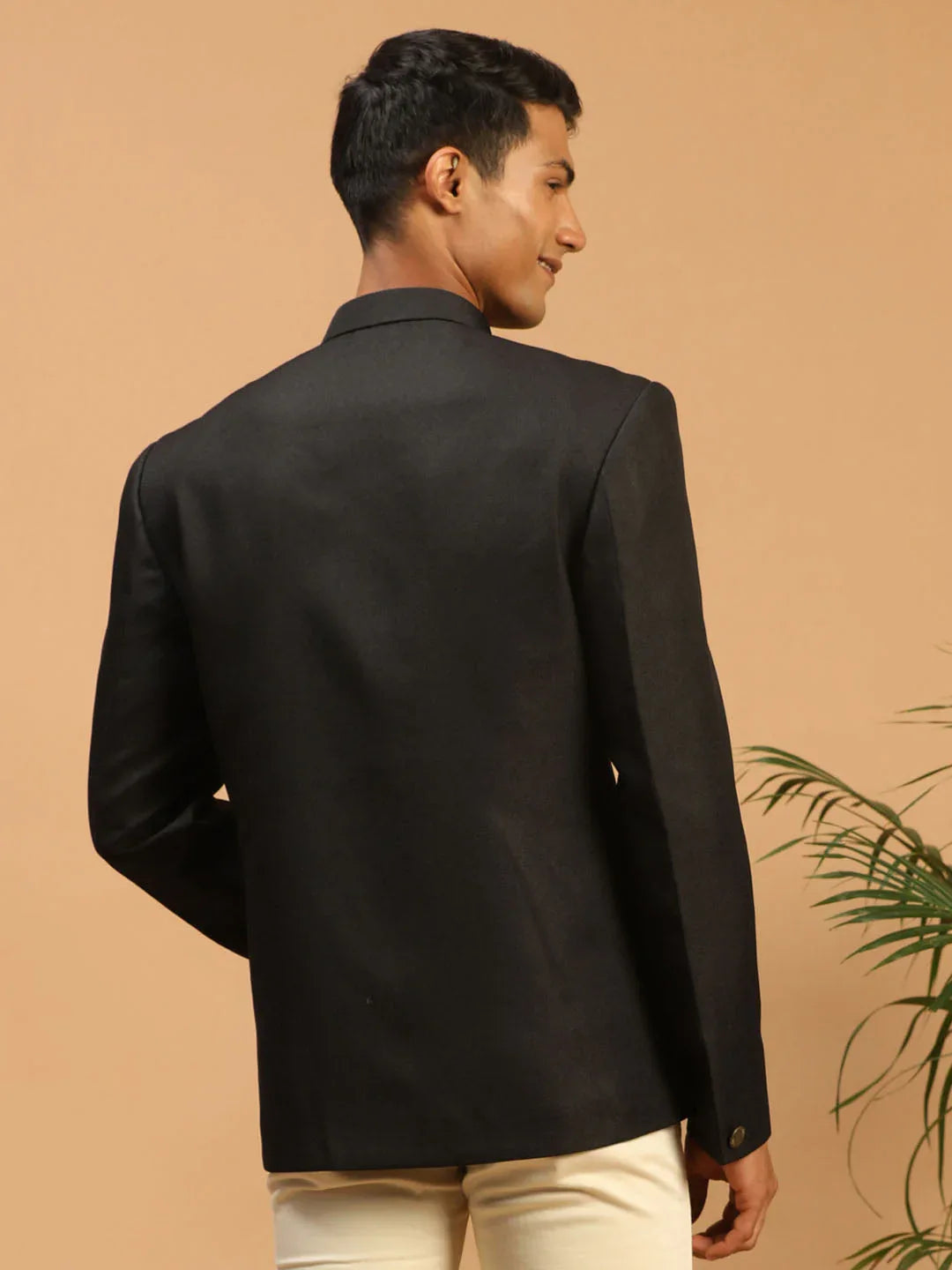 Men's Black Four Pockets Jodhpuri