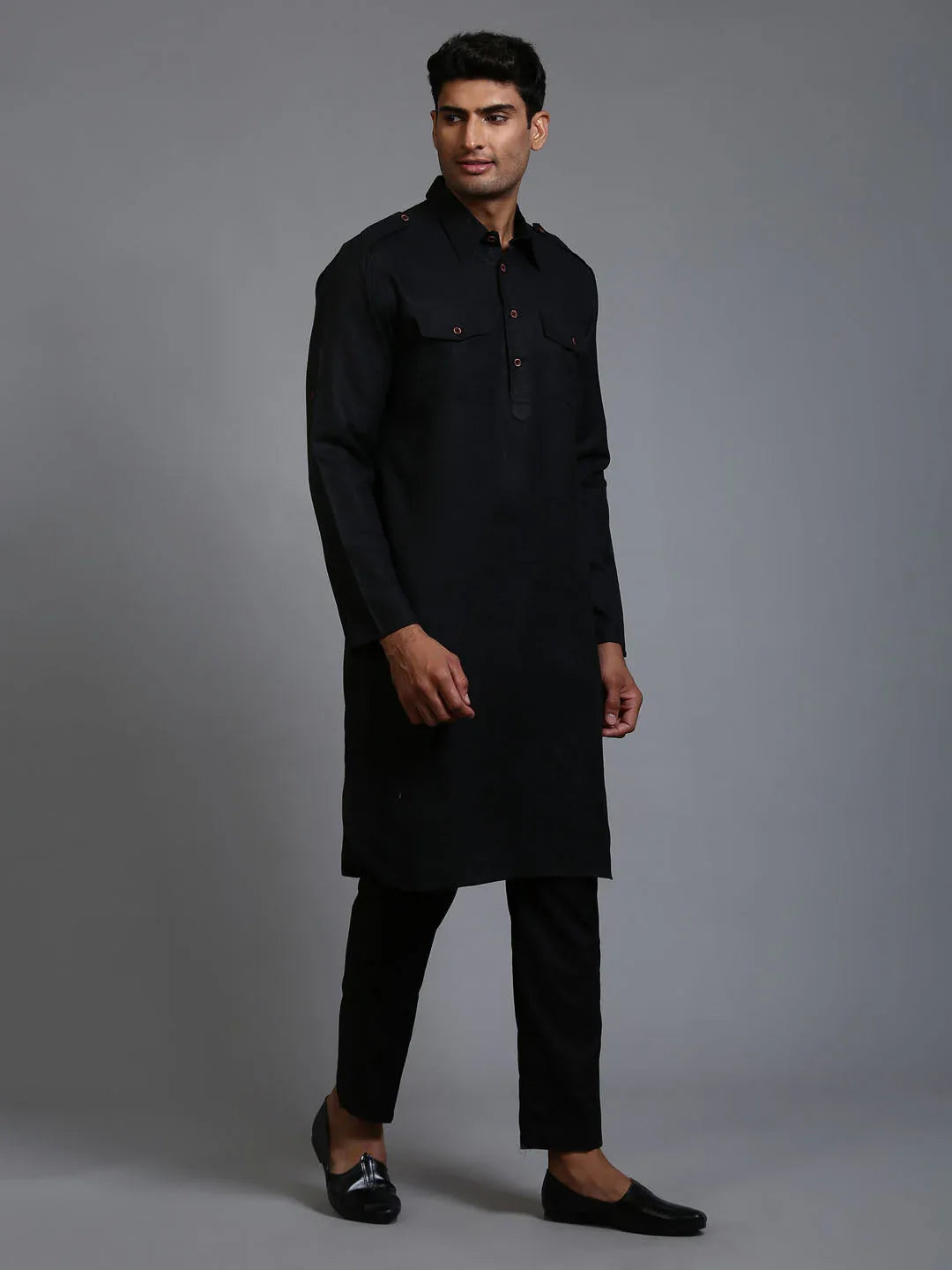 Men's Black Pathani Suit Set