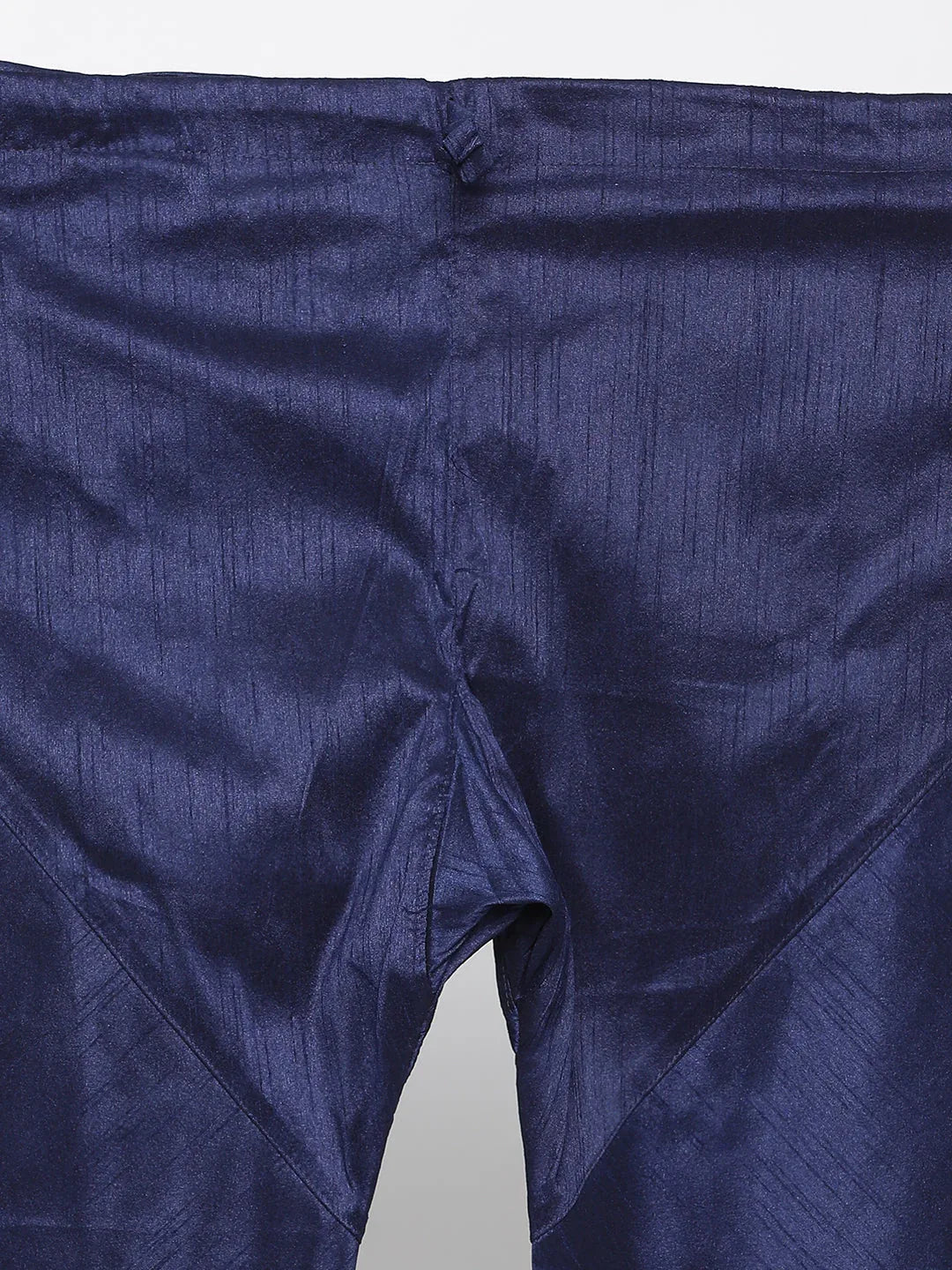 Men's Dark Blue Cotton Silk Blend Kurta, Ethnic Jacket Style Pyjama Set