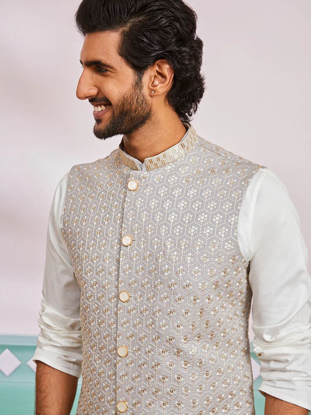 Men's Gray - Nehru Jacket Only