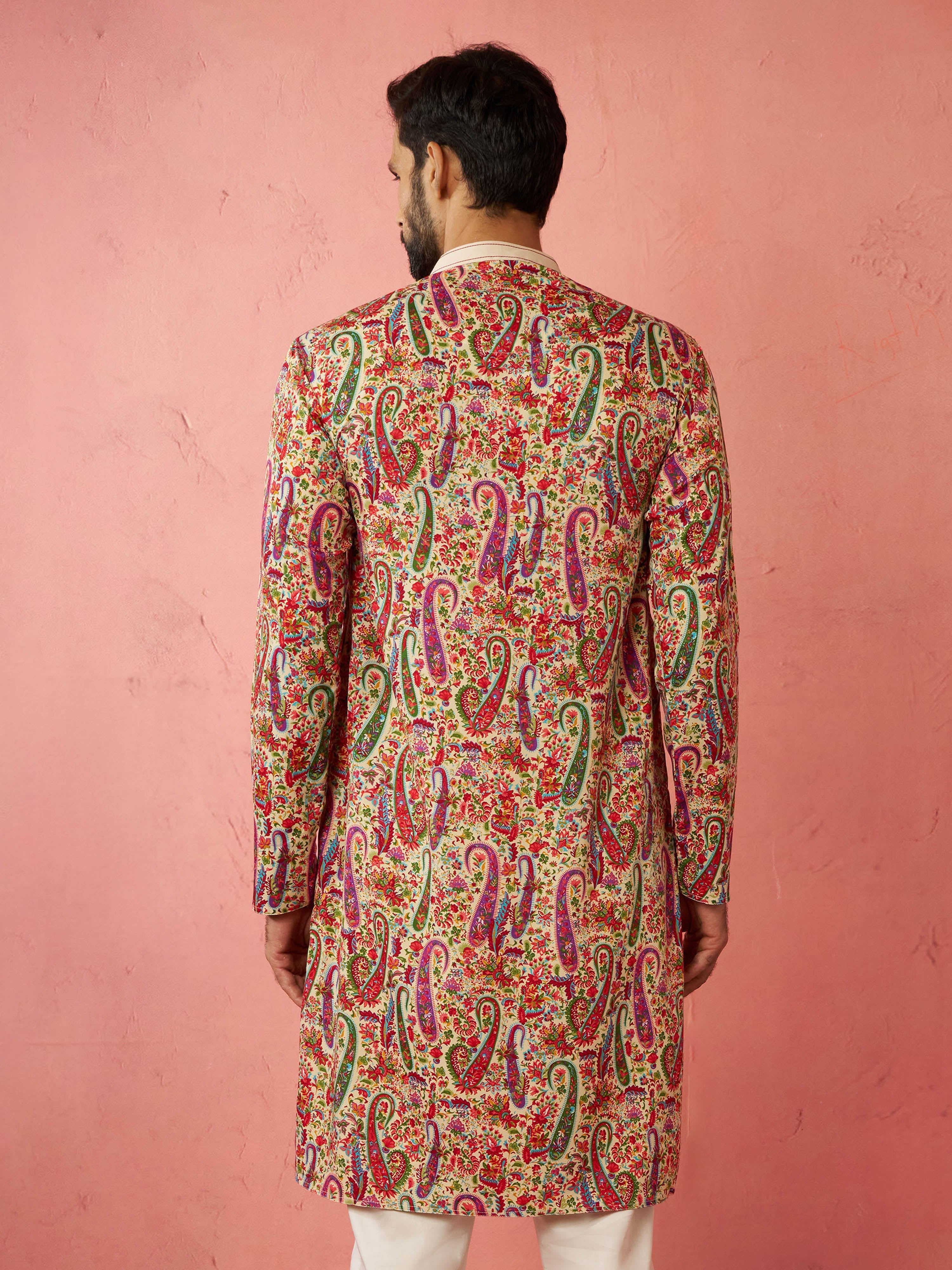 Men's Cream Crepe Kurta