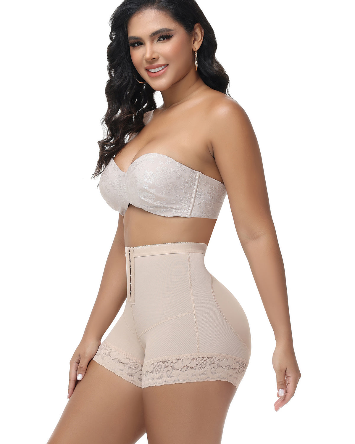 Shapshe® High Waist Hip Lift Shorts With Front Hook Closure