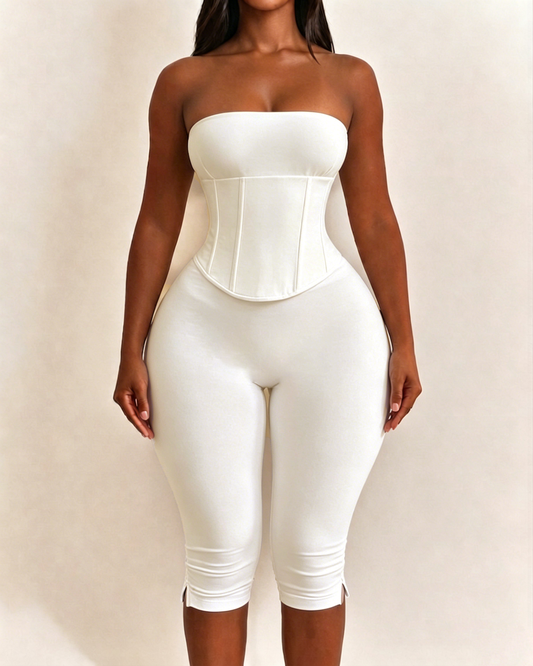 Hourglass Strapless Detachable Corset Waist CincherJumpsuit Two-Piece Set - By Qivii