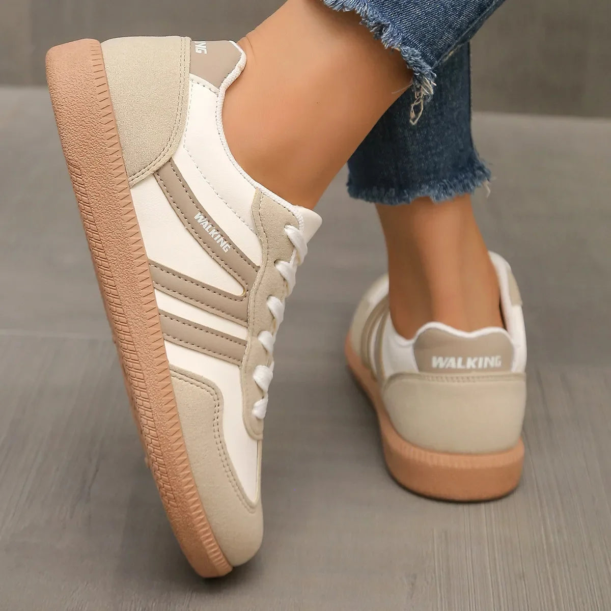 Violet women's lace-up orthopedic sneakers by Hudson Ridge, featuring supportive design and stylish multi-colored accents.