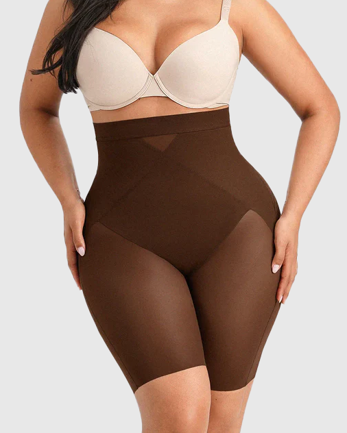 High Waist Mid-Thigh Breathable Mesh Butt Lifting Shorts