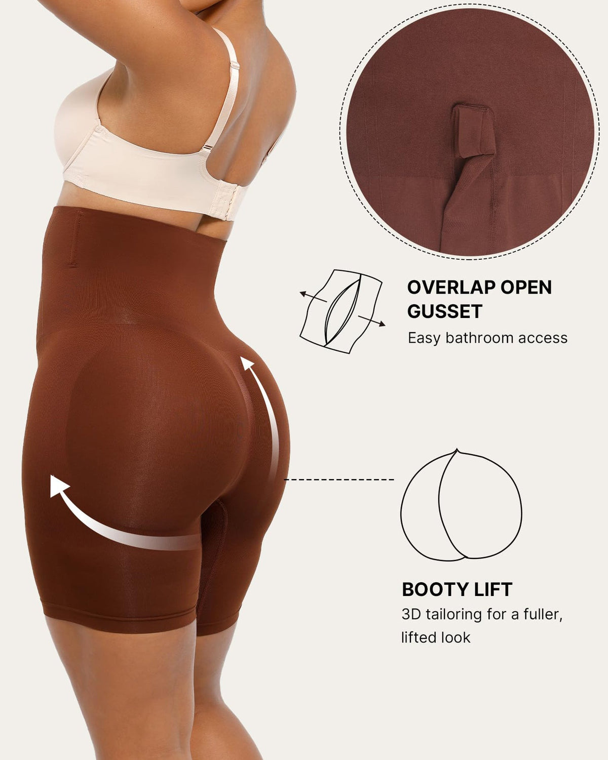 Seamless High Waist Butt Lift Invisible Shorts