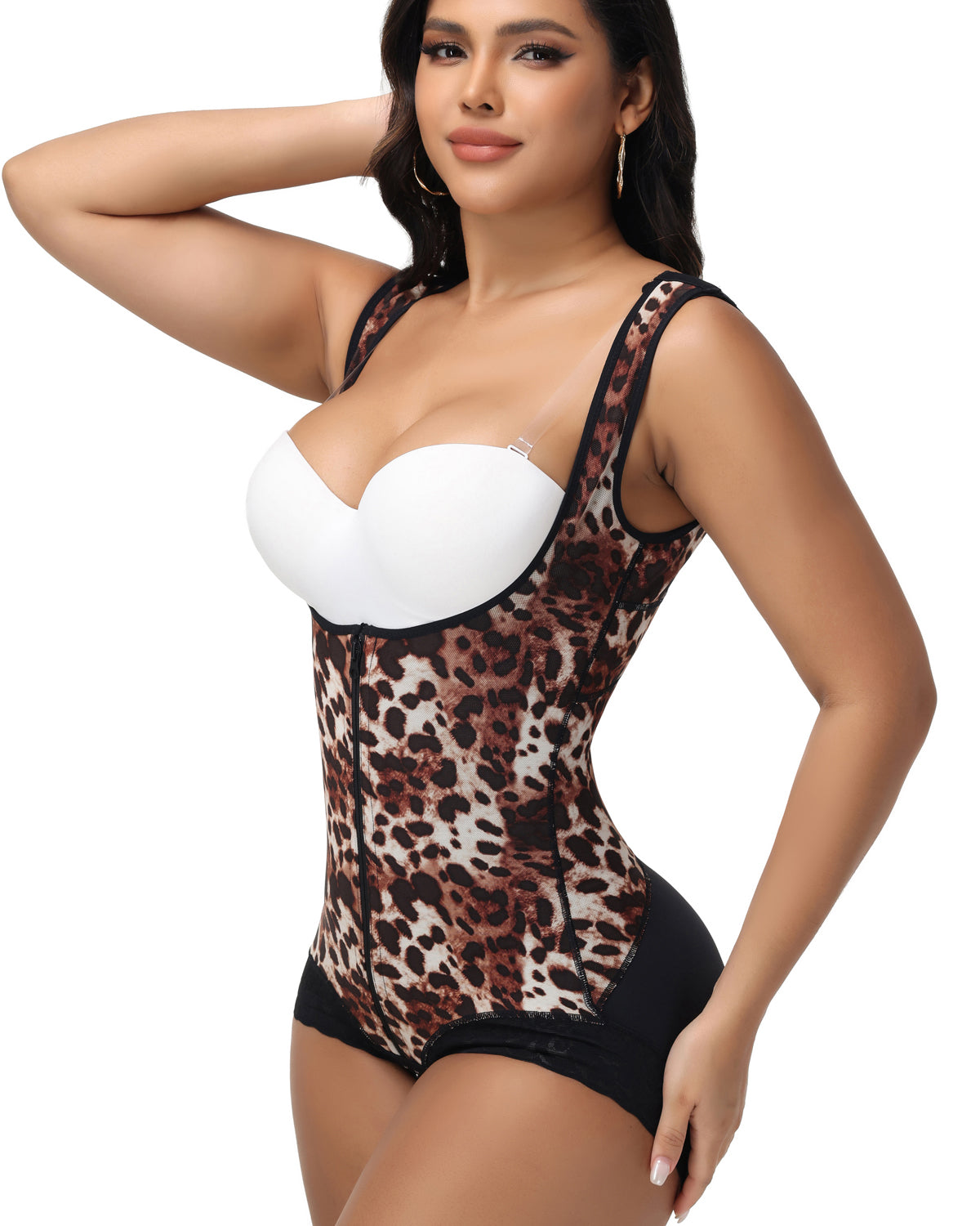 Shapshe® Leopard High Compression Open Bust Tummy Control Body Shaper