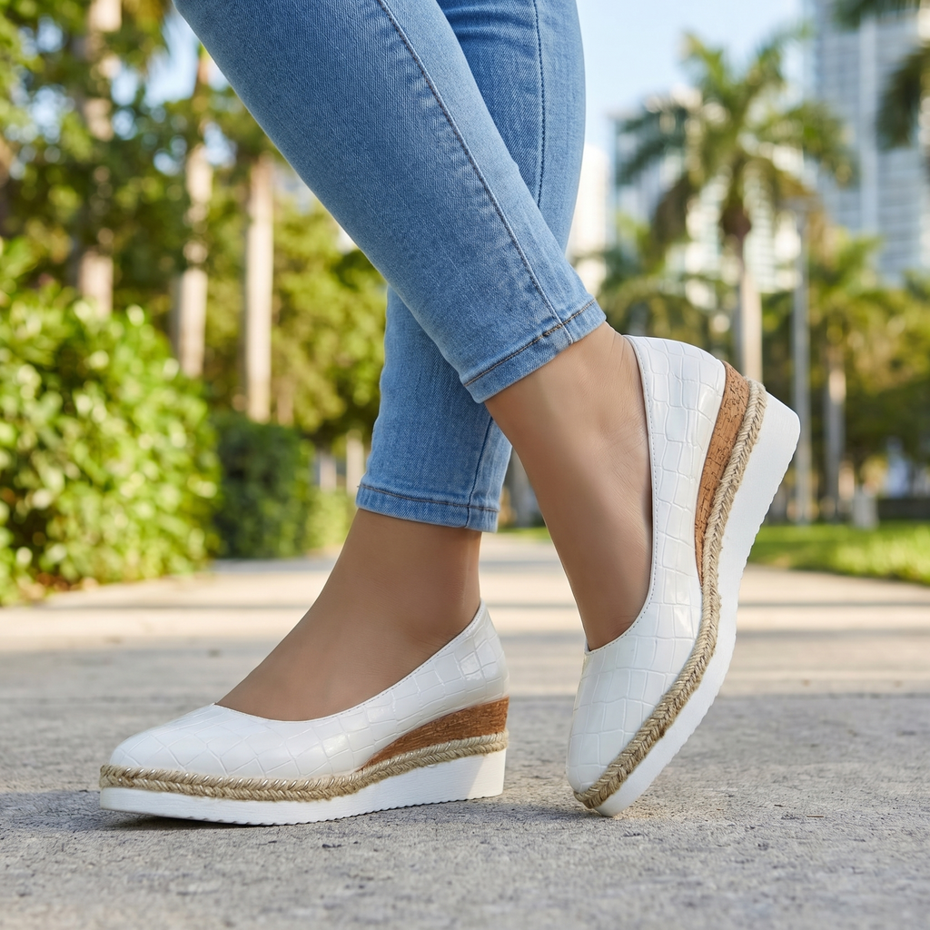 Aria Croc Espadrille Heels