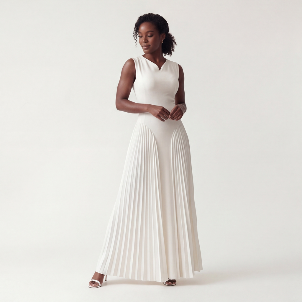 Adriana Pleated Maxi Dress