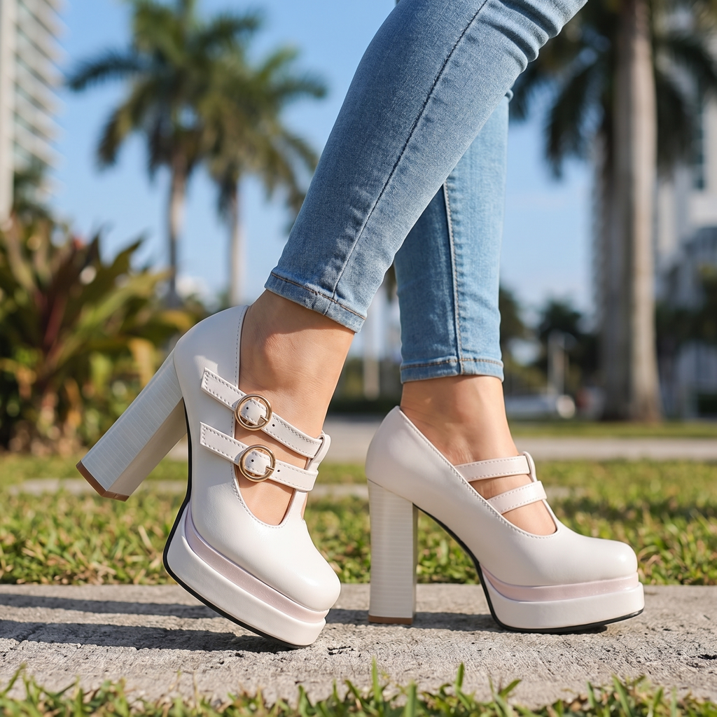 Nichole T-Strap Platform Heels