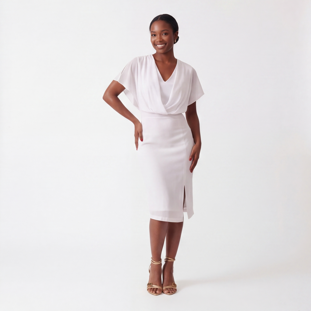 Sabrina V-Neck Petal Dress