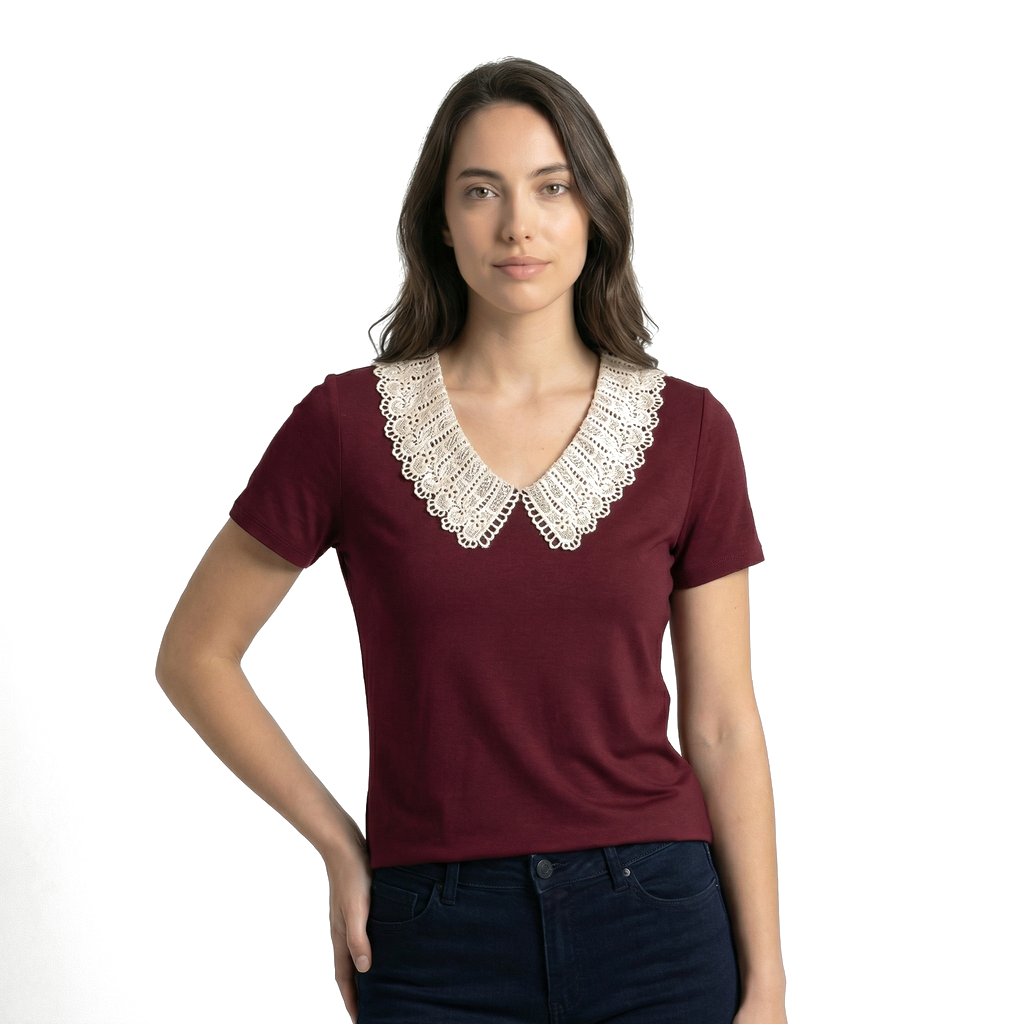 Tiffany Lace Trim Top