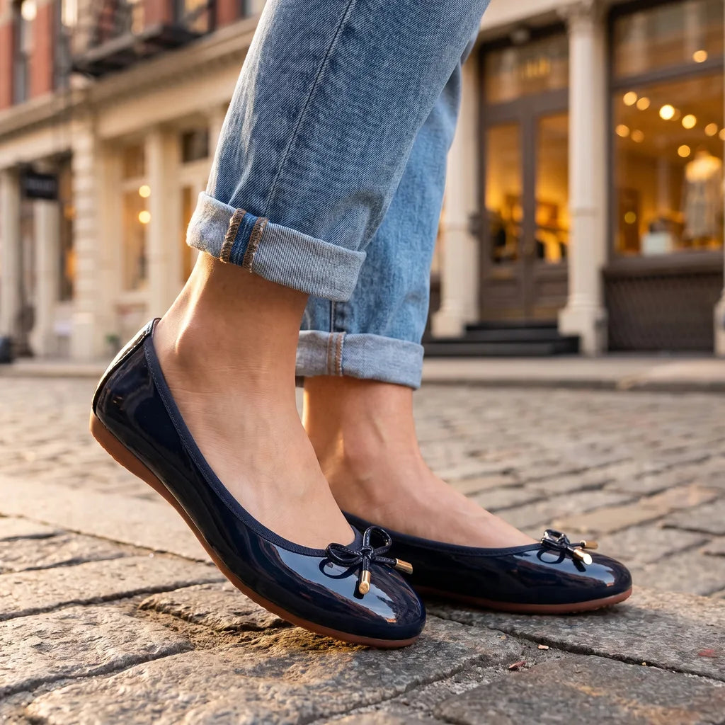 Wolfe women's ballet flats by Hudson Ridge, stylish slip-on slippers with a multi-color design and soft fabric upper.