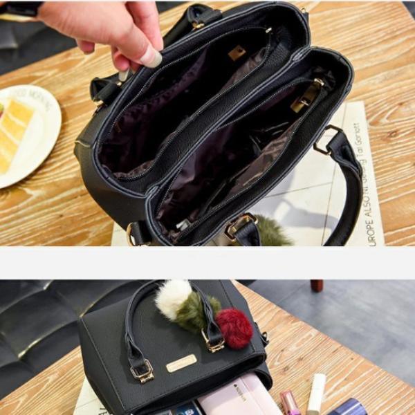 Women's Bulky Leather Shoulder Bag - By Qivii