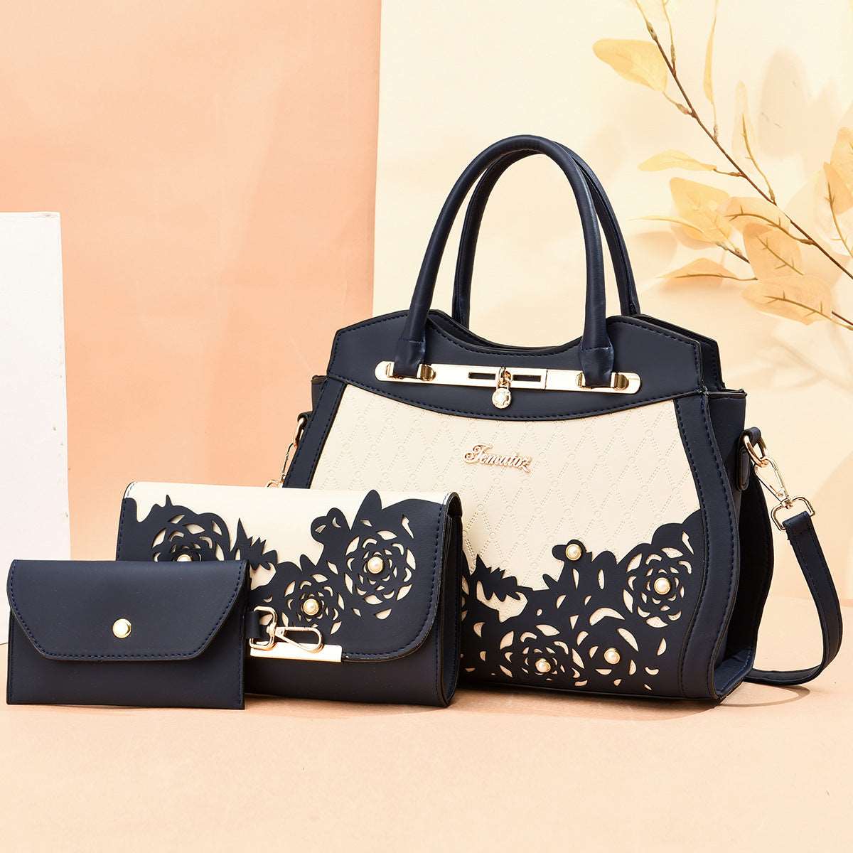 Women's Classy Three-Piece Handbag Set - By Qivii