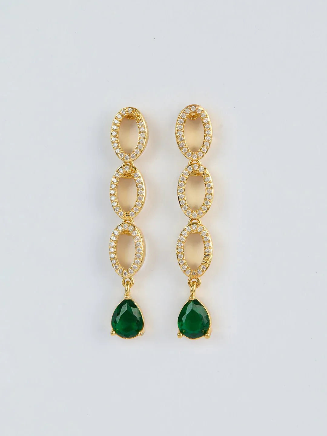 Women's Gold & Green Rhodium Plated Necklace