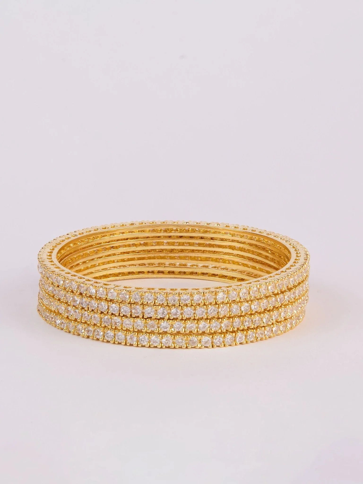 Women's Gold Rhodium Plated Bangles Set of 4
