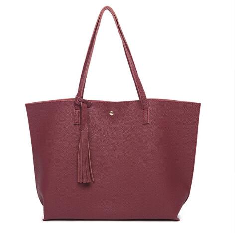 Women's Large Capacity Solid Color Shoulder Bag - By Qivii