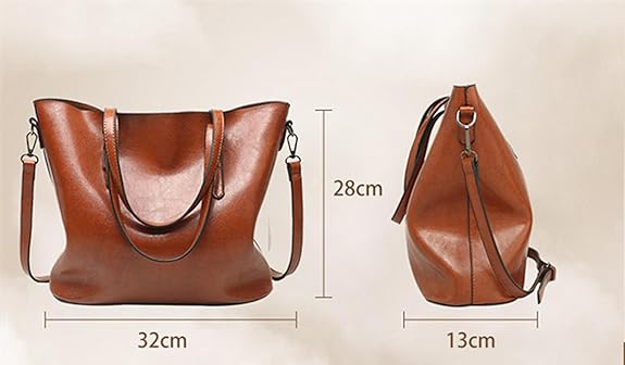 Women's Leather Minimalist Tote Bag - By Qivii