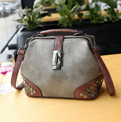 Women's Lock Chain Rivets Crossbody Shoulder Bag - By Qivii